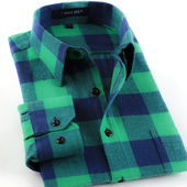 格子衬衫 修身 男长袖 天天特价 春秋季 纯棉男士 磨毛衬衣潮韩版 休闲潮