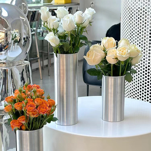 新款韩式铝桶直桶金属抱抱桶鲜花插花桶养花桶醒花桶花艺花店资材