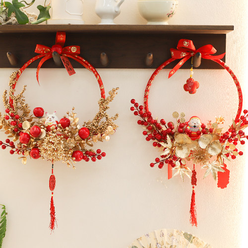 抖音网红款新年花环创意新年摆件