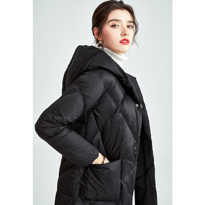 轻薄羽绒服女白鸭绒2025冬季新款修身显瘦中长款羽绒小个子外套女