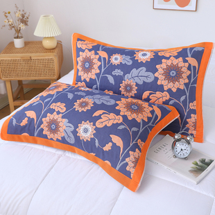 【一对装枕巾】纯棉纱布轻奢风高档家用成人大枕巾两条吸汗枕头巾