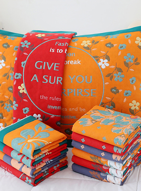 纯棉纱布枕巾一对装家用吸汗透气情侣枕头巾部分款涤棉灰色红色等