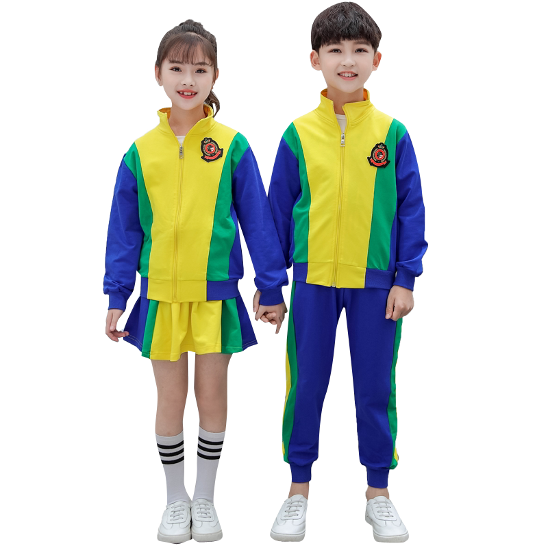 儿童幼儿园夏短袖白色兰色运动新款园服两件套运动装儿童小学校服