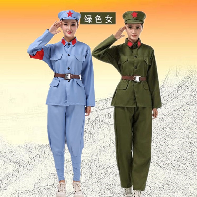 儿童小红军服演出服成人八路军抗战服装红卫兵合唱演出摄影夏令营