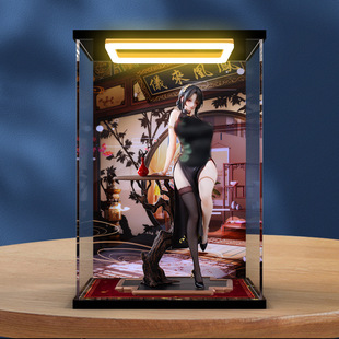 适用真丝袜追视眼温感漆旗袍系有凤来仪手办回型灯款亚克力收纳盒