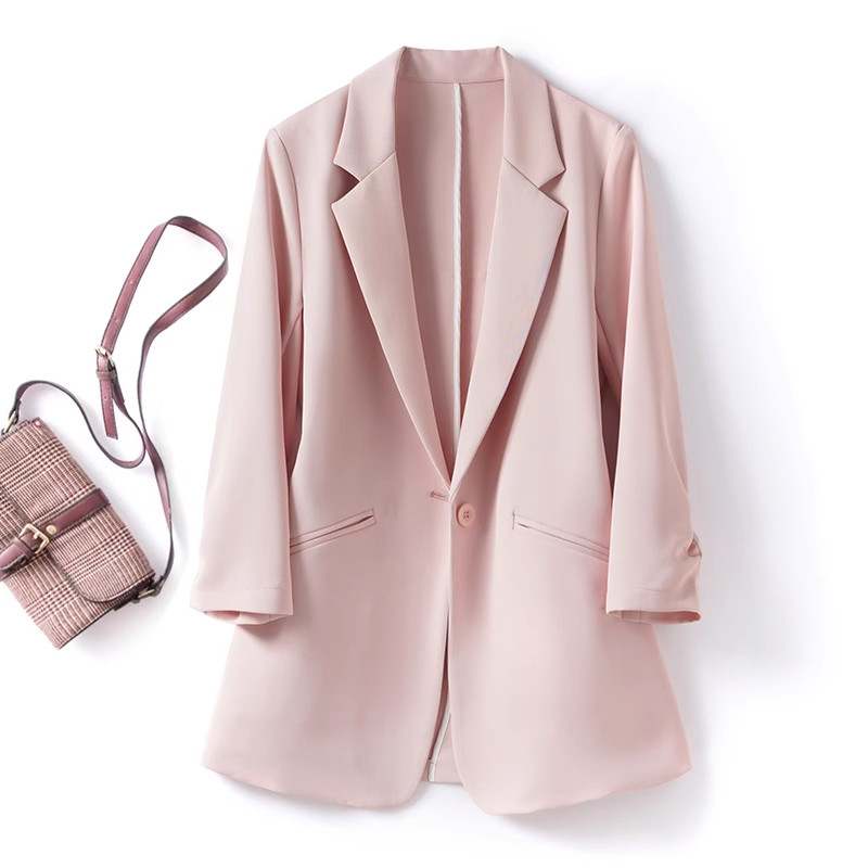 2025夏季新款小西装外套女薄款外搭上衣百搭休闲七分袖西服女显瘦