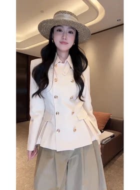 高级感醋酸短款翻领风衣女气质
