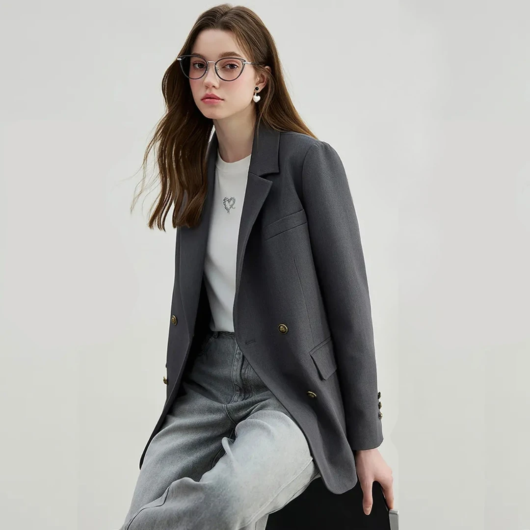 复古高级感西装外套女2026春季新款时尚简约休闲显瘦小西服上衣女
