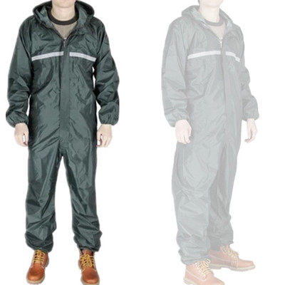 连体雨衣摩托车工作服男套装防水防油防尘雨衣喷漆洗车亮光条包邮