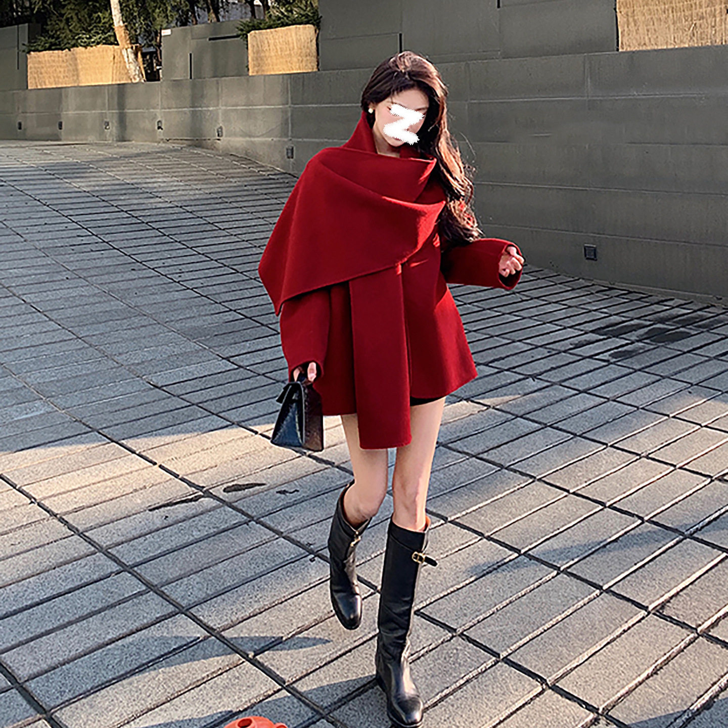 双面毛呢设计感围巾斗篷大衣女时尚冬季新款千金氛围感外套 NY076,女装/女士精品,毛呢外套,淘宝优惠券,粉丝福利购,淘宝优惠卷