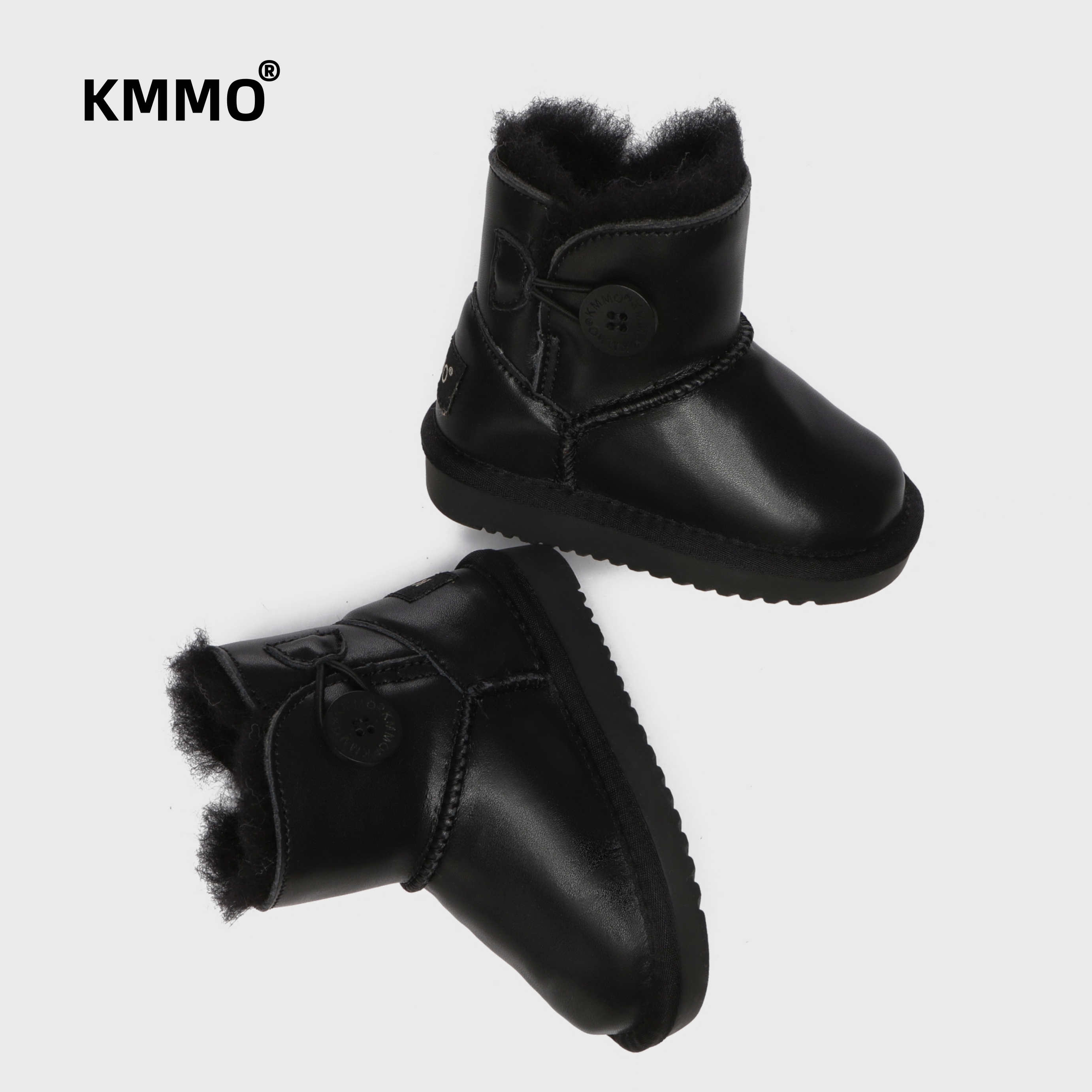 KMMO儿童冬季羊毛防水雪地靴