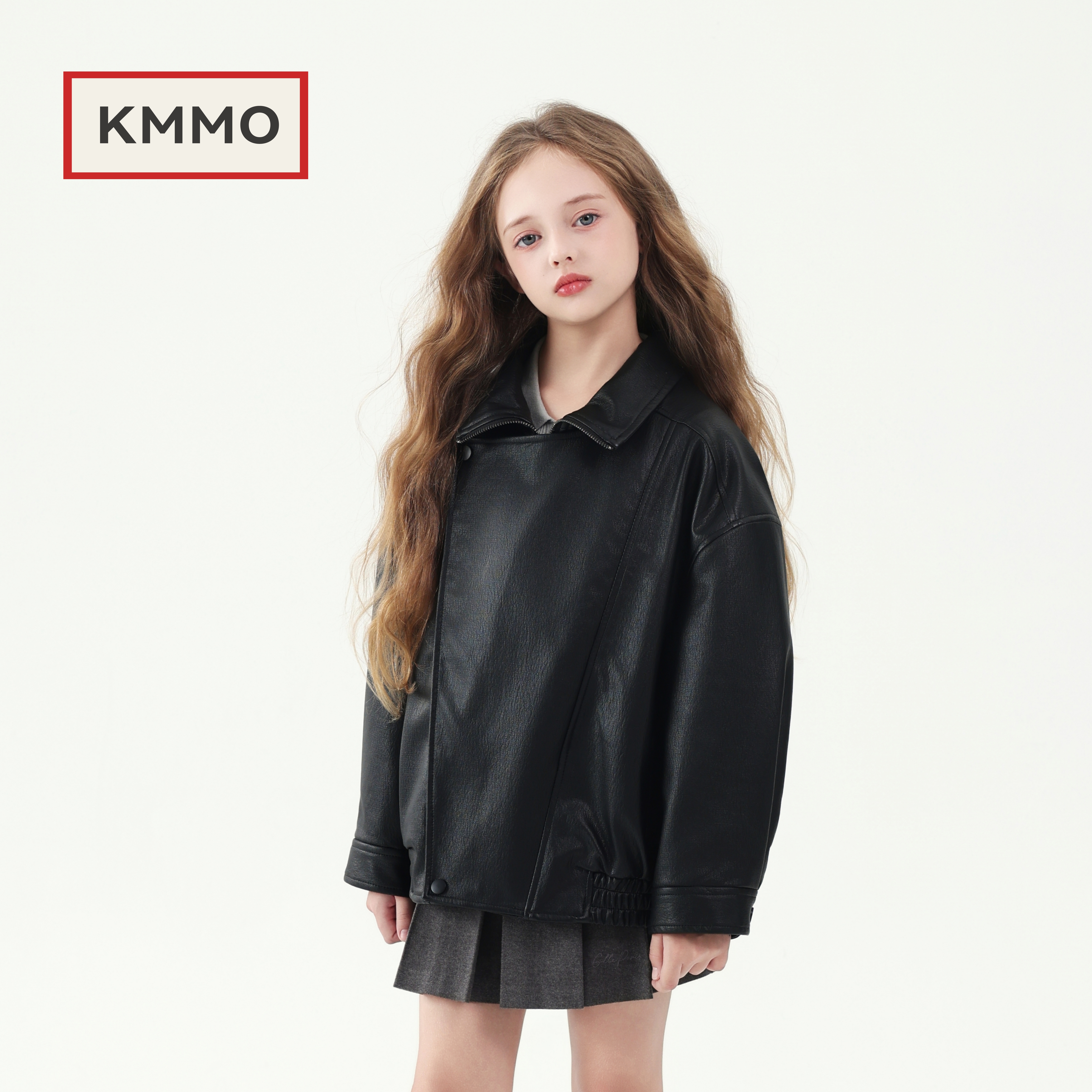 女童皮衣外套2025春季新款