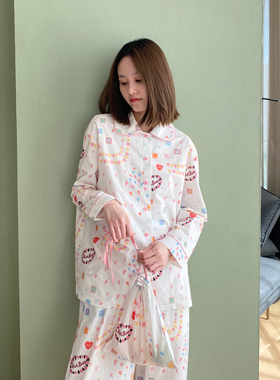 24 hatch“Love Power”手绘原创图案莫代尔女士睡衣套装居家服