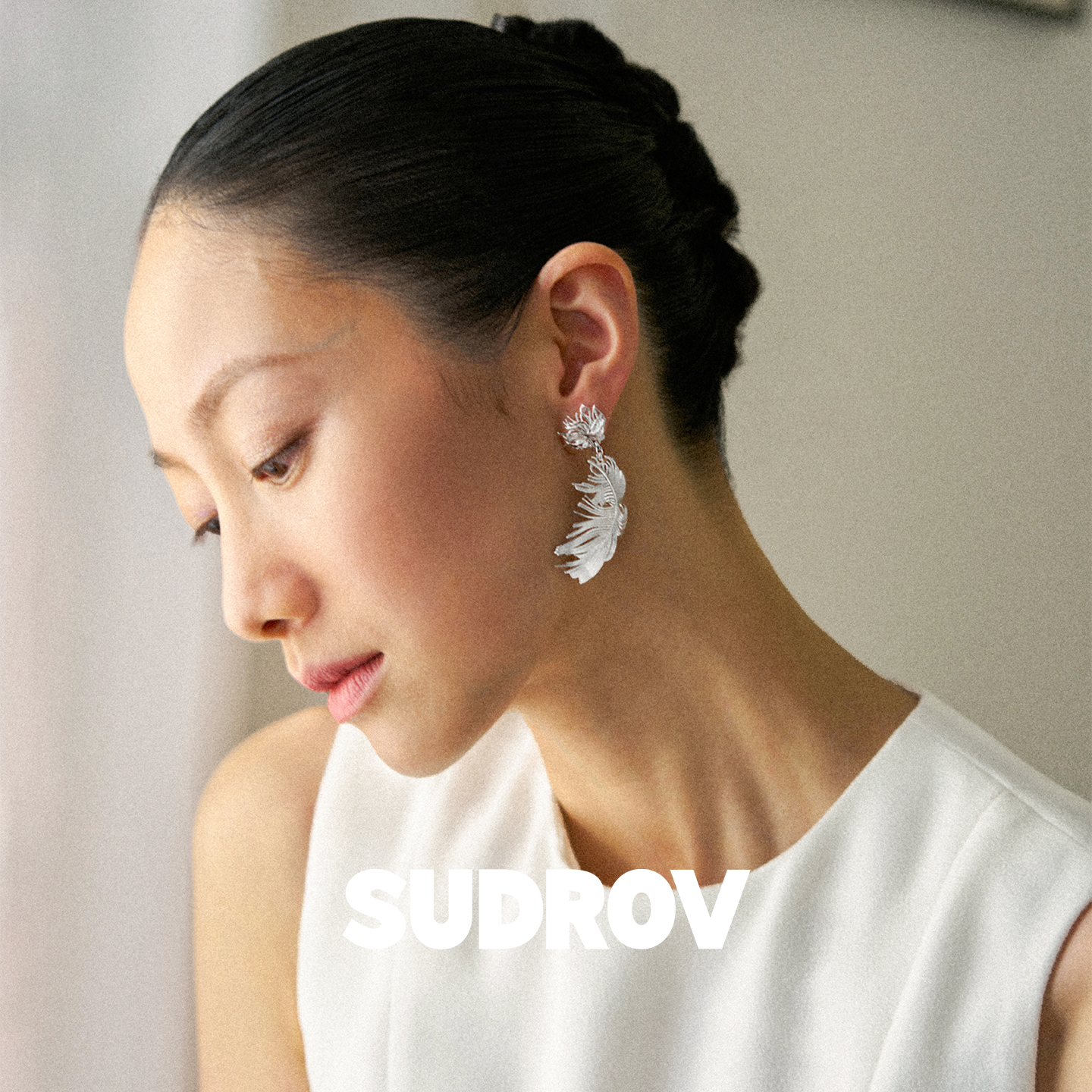 SUDROV素觉925银轻盈羽毛耳坠