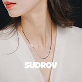 SUDROV素觉项链 高级感925银扁平锁骨链女项链颈链百搭简约素链