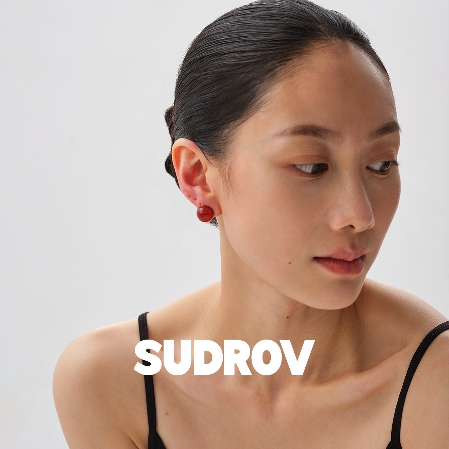 SUDROV素觉宝石耳钉红色耳饰复古新中式耳环女秋冬蓝色本命年耳坠