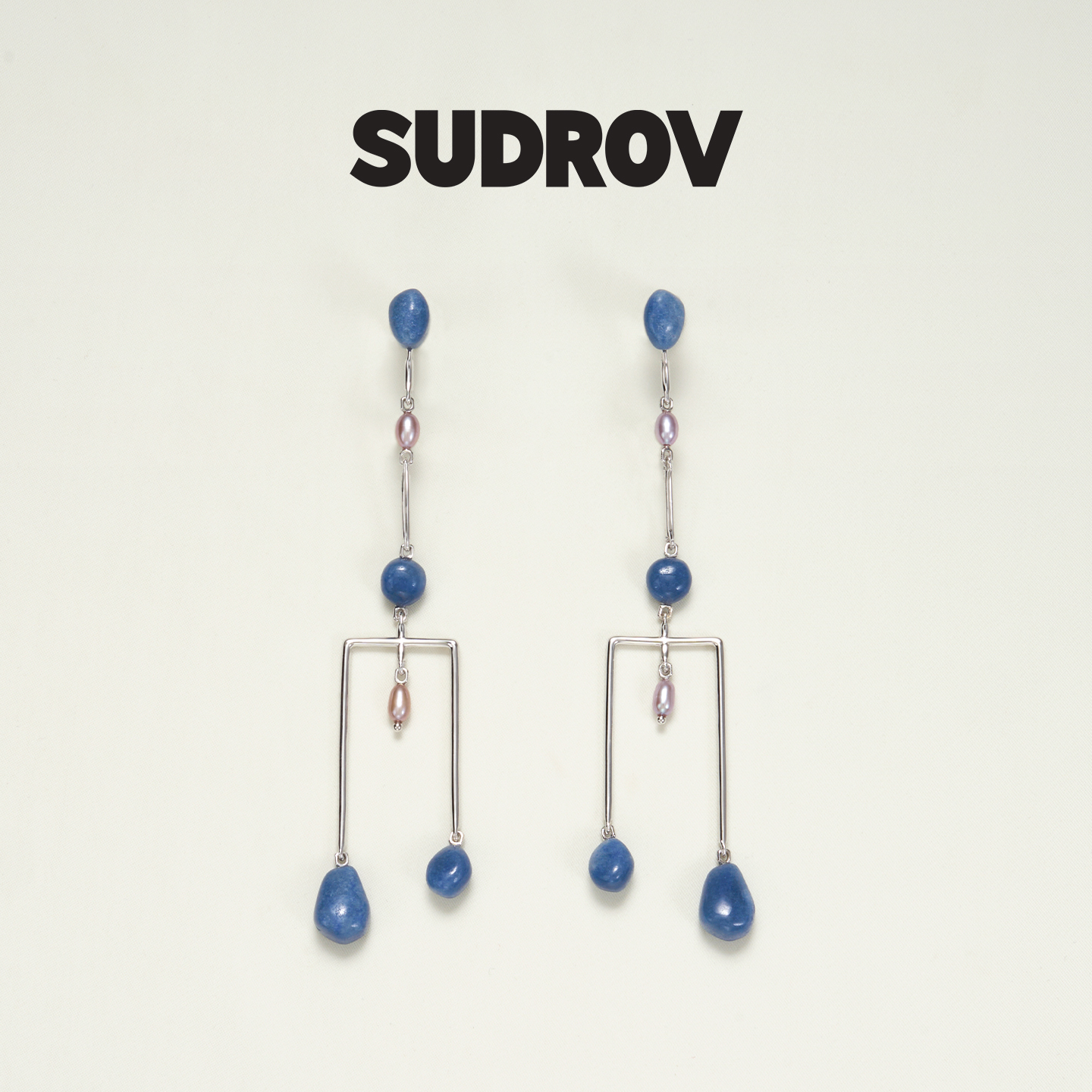 SUDROV素觉东陵玉珍珠长耳坠