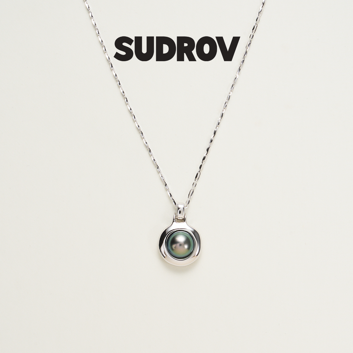 SUDROV素觉黑珍珠925银女项链