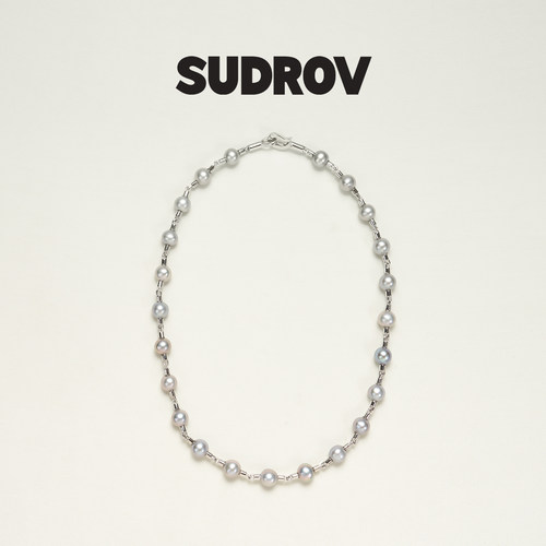 SUDROV素觉925银珍珠项链锁骨链