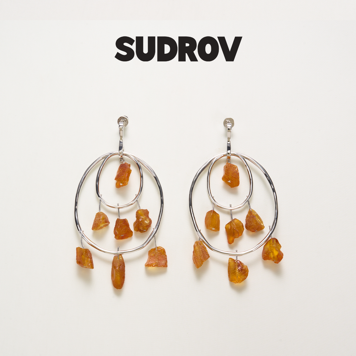 SUDROV素觉复古风琥珀女耳环