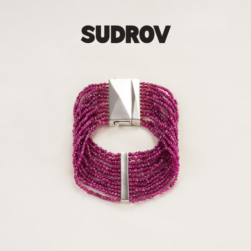 SUDROV素觉女925银红宝石手链