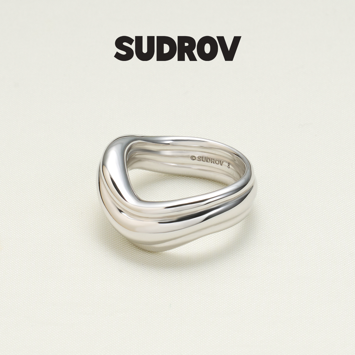 SUDROV素觉925银极简设计戒指