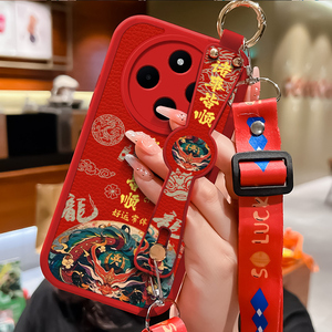 适用红米14r手机壳国潮新款诸事皆顺小米14R保护套腕带小羊皮Redmi14r 5g镜头全包防摔十四R高级创意女款
