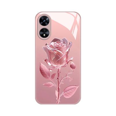 适用于OPPOA1手机壳新款液态玻璃a1x保护套玫瑰花a1pro时尚潮流创意女款a1活力版镜头全包防摔0pp0轻奢简约
