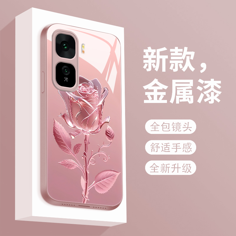 适用于iqooneo10pro+手机壳玫瑰花爱酷NEO10PRO十新款液态玻璃保护套10proplus全包防摔v1v0潮牌简约创意女款