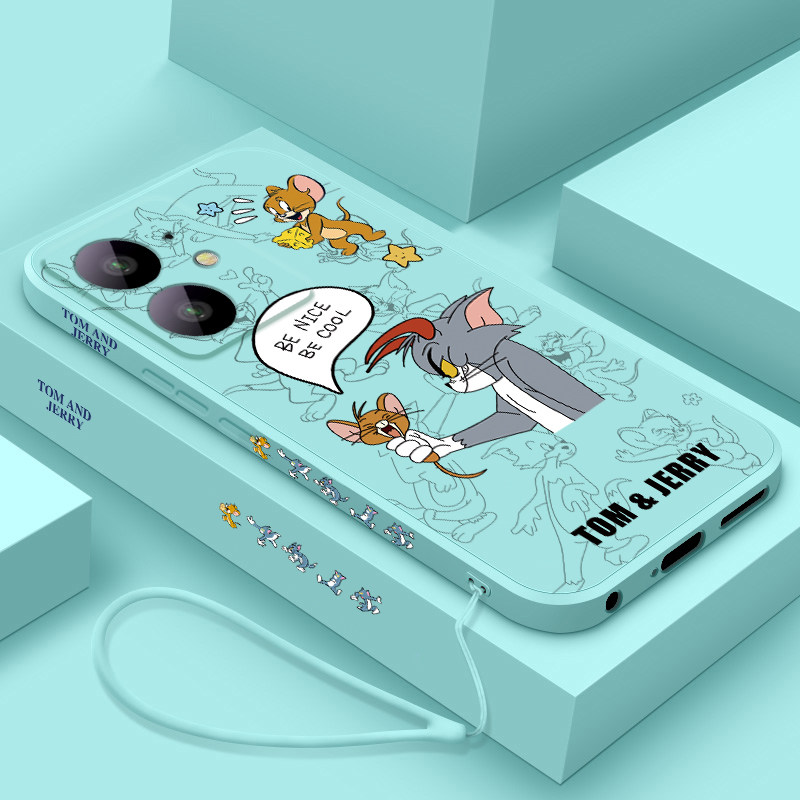 适用Realmeneo7turbo手机壳卡通猫和老鼠真我NEO7X硅胶保护套RMX5062‌全包防摔软壳noe7se液态高级男女款