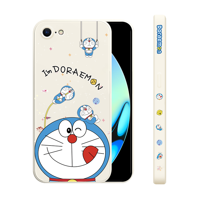 适用于苹果8手机壳新款哆啦A梦iPhone8plus液态硅胶7p保护套6sp卡通可爱男女款5s镜头全包防摔ip八个性创意