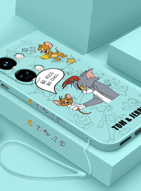 一加ace2v手机壳新款oneplusace2v防摔猫和老鼠1+ace2v男液态硅胶5G软壳oppo全包超薄女保护套2v个性网红外壳