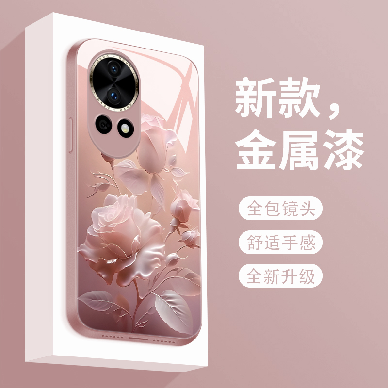 适用于华为nova13手机壳雾色玫瑰nova13pro新款液态玻璃保护套novo13镜头全包防摔PSD-AL00潮牌简约创意女款