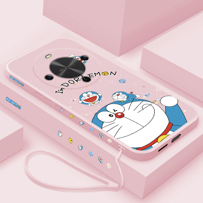 适用华为畅享70x尊享版手机壳新款70X活力版液态硅胶保护套畅想70pro卡通哆啦A梦70z全包防摔男女70s磨砂软壳