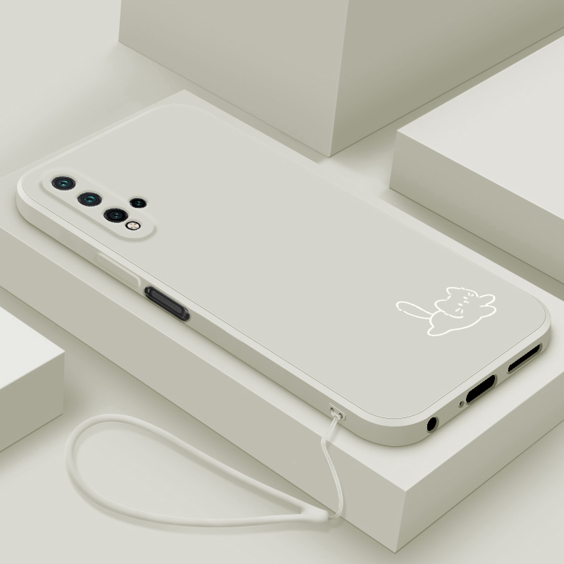 适用华为nova5ipro手机壳新款nova5z液态硅胶保护套novo4e简约奔跑小猫3i镜头全包防摔2s超薄时尚创意男女款