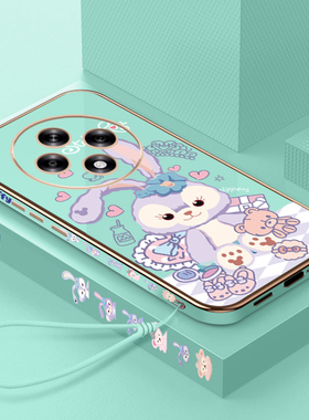 适用oppoa3iplus手机壳新款直边电镀硅胶A3iPlus保护套卡通芭蕾兔0pp0a3iplus时尚高档女轻奢PKA110全包防摔