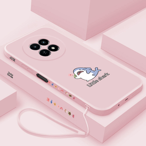 适用realme12x手机壳液态硅胶真我12pro至尊版新款保护套卡通可爱小鲨鱼十二叉女款潮牌防摔RMX3993全包简约