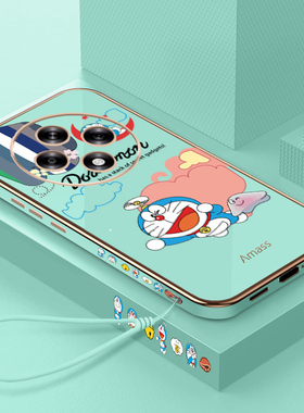 适用oppoa3iplus手机壳新款电镀直边A3iPlus保护套卡通哆啦A梦0pp0a3iplus时尚高档防摔女款PKA110全包软壳