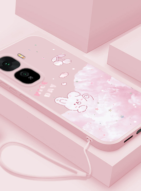 适用iqooneo10pro+手机壳液态新款爱酷NEO10Pro十硅胶保护套云中小兔10proplus个性创意女V2463A镜头全包防摔