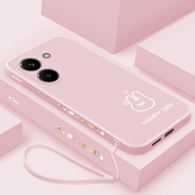 适用红米turbo5手机壳液态硅胶小米turbo5max保护套简约线条小熊小兔TurBo5Max超薄防摔Redmi全包高级男女款