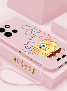 海绵宝宝适用一加turbo6手机壳新款液态硅胶1+Turbo6V卡通保护套oneplus镜头全包防摔PLU110网红超薄可爱