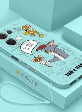 opporeno8手机壳猫和老鼠opporeno8pro十直边液态硅胶新款男液态硅胶RENO8 pro+软套OPPO Reno8全包防摔超薄