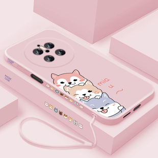 适用华为mate70手机壳直边卡通创意三只狗狗Mate70Pro+新款保护套mete70镜头全包防摔魅特七十潮牌简约男女款