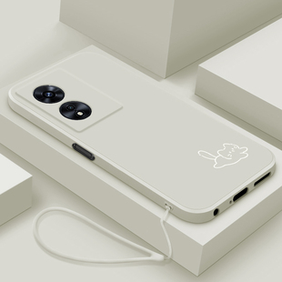 适用oppoa97 5G版手机壳新款OPPOA96液态硅胶保护套a95超薄简约奔跑小猫a93s高级时尚男女款a92s全包防摔软壳