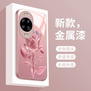适用华为nova14pro手机壳玫瑰花nova14ultra新款液态玻璃保护套novo14镜头全包防摔14活力版潮牌简约创意女款