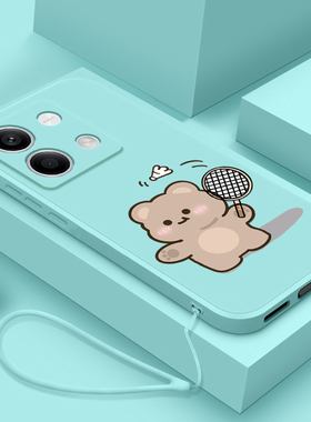 适用于红米note13手机壳新款液态硅胶小米note13pro十保护套Redminoto13pro+打球熊13Rpor全包防摔男女款