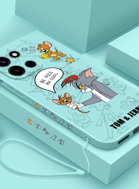 适用一加turbo6手机壳卡通猫和老鼠1+Turbo6V硅胶保护套PLU110全包防摔软壳oneplus液态个性创意男女款