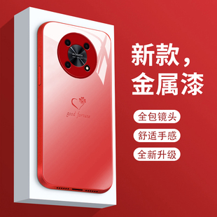 适用华为智选nzones7pro手机壳新款液态玻璃中国移动s7pro+保护套个性简约爱心四叶草NZONE50pro潮流时尚女款