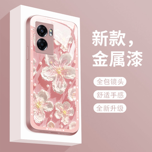 OPPO 油画花朵oppoa57手机壳新款 A57玻璃a57韩风全包防摔a575g奢华艺术网红女0PP0手机套PESM10创意简约外壳