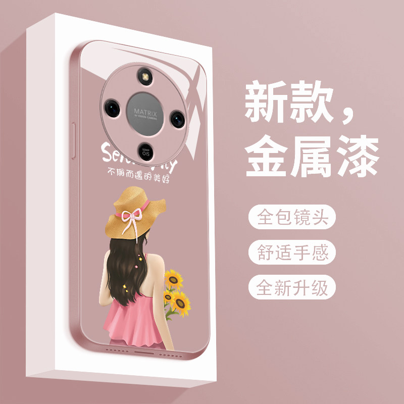 不期而遇适用荣耀x70手机壳新款液态玻璃荣耀x70i保护套全包防摔HONORX7O个性创意ABR-AN00轻奢简约女款